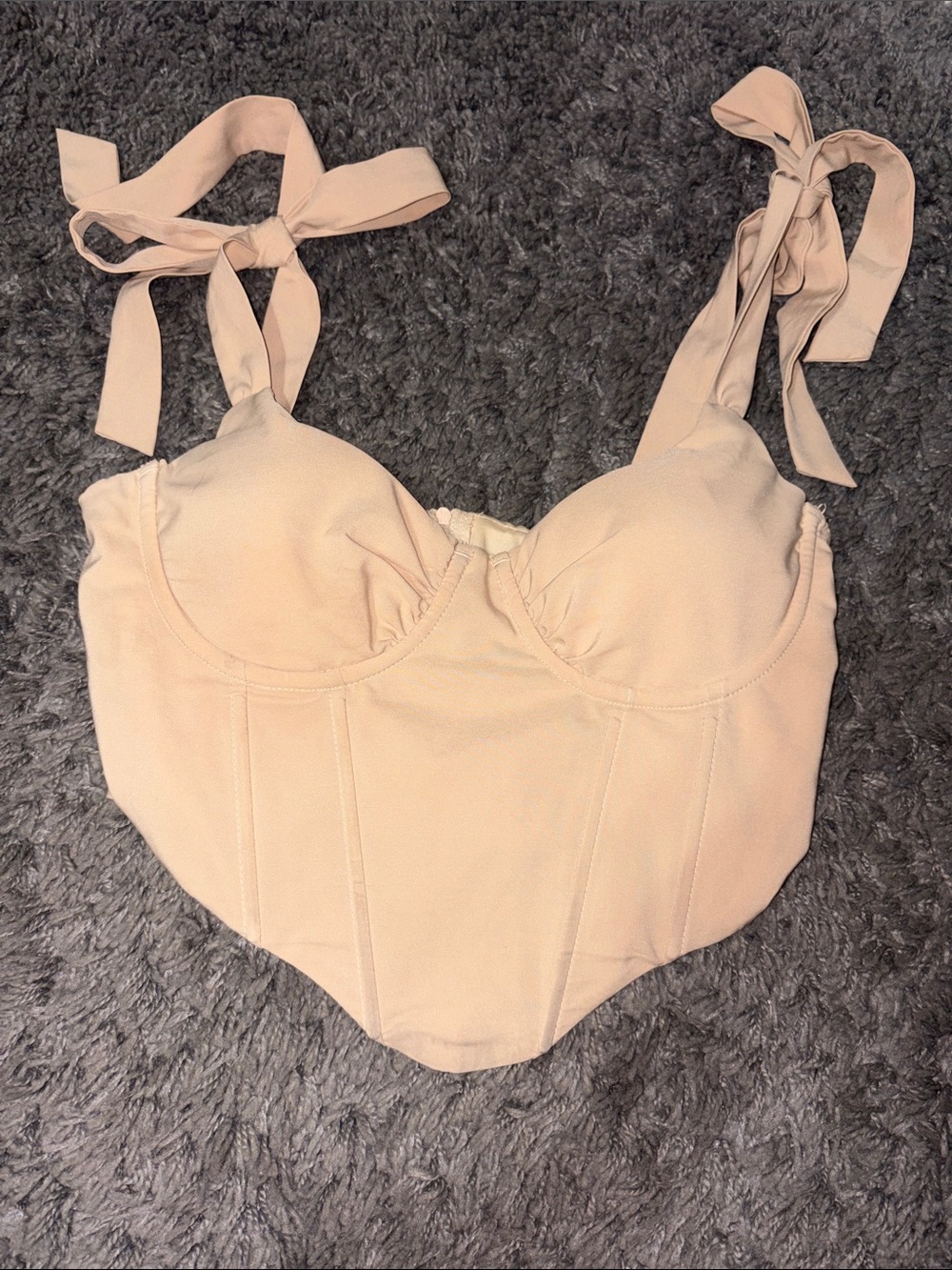 Sculpting Tie-Shoulder Bustier in Blush